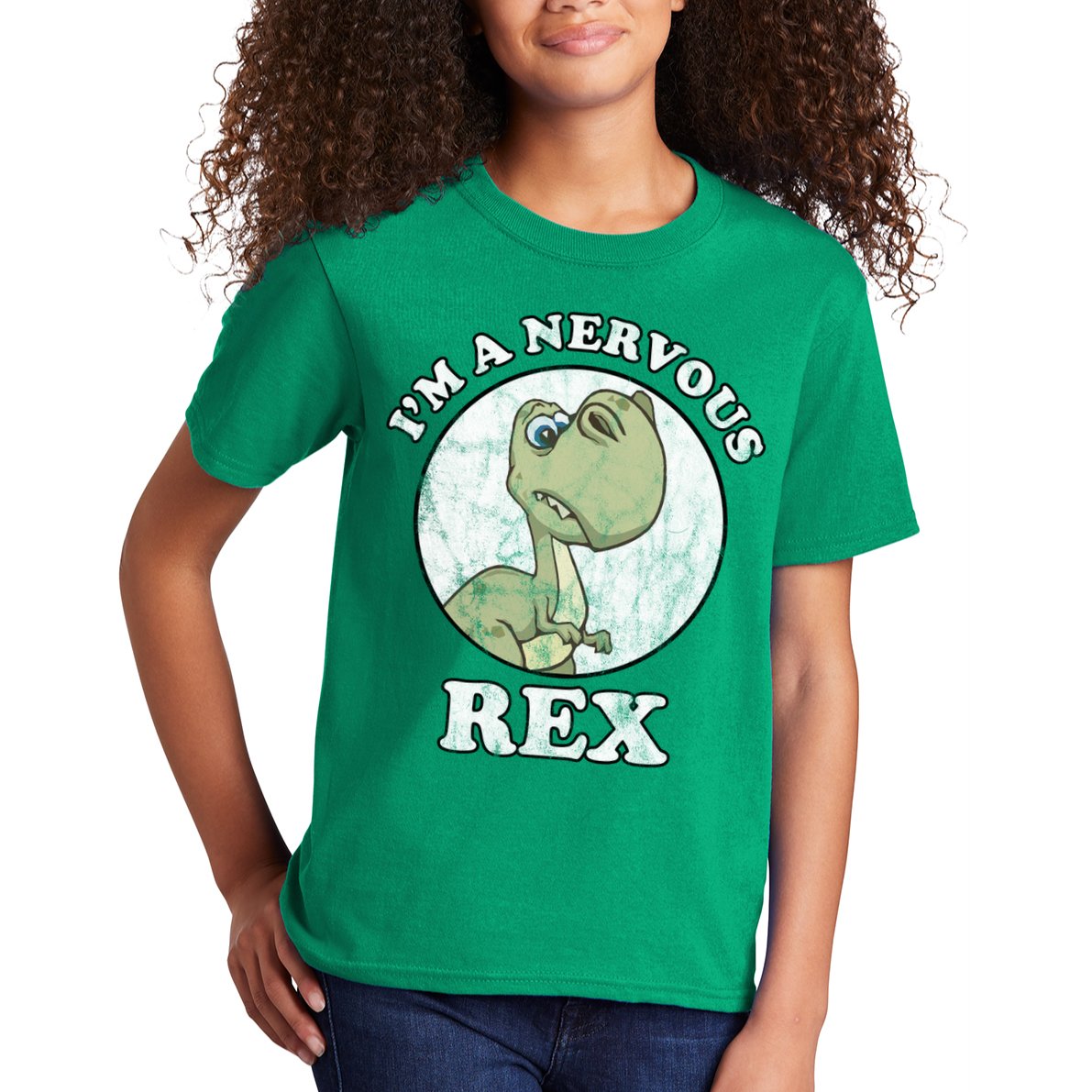 I'm A Nervous Rex Funny Dinosaur Kids T-Shirt