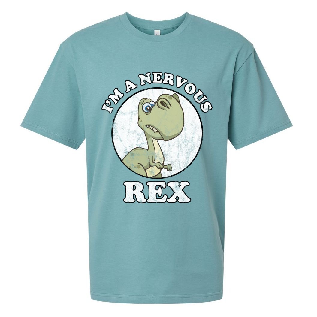 I'm A Nervous Rex Funny Dinosaur Sueded Cloud Jersey T-Shirt