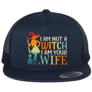 I Am Not Witch I Am Your Wife Halloween Costume Design Gift Flat Bill Trucker Hat