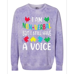 I Am Nonverbal Autism Awareness Neurodiversity Acceptance Colorblast Crewneck Sweatshirt