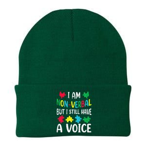 I Am Nonverbal Autism Awareness Neurodiversity Acceptance Knit Cap Winter Beanie