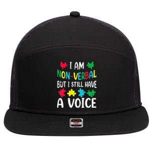 I Am Nonverbal Autism Awareness Neurodiversity Acceptance 7 Panel Mesh Trucker Snapback Hat