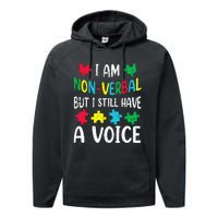 I Am Nonverbal Autism Awareness Neurodiversity Acceptance Performance Fleece Hoodie