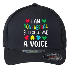 I Am Nonverbal Autism Awareness Neurodiversity Acceptance Flexfit Unipanel Trucker Cap