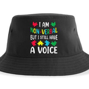 I Am Nonverbal Autism Awareness Neurodiversity Acceptance Sustainable Bucket Hat