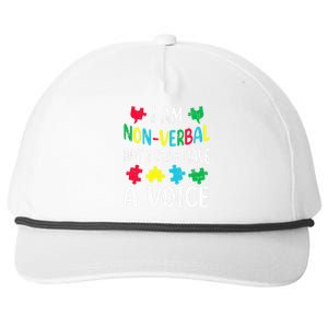 I Am Nonverbal Autism Awareness Neurodiversity Acceptance Snapback Five-Panel Rope Hat