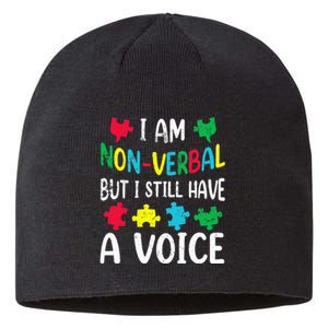 I Am Nonverbal Autism Awareness Neurodiversity Acceptance Sustainable Beanie