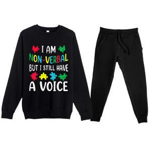 I Am Nonverbal Autism Awareness Neurodiversity Acceptance Premium Crewneck Sweatsuit Set