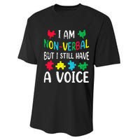 I Am Nonverbal Autism Awareness Neurodiversity Acceptance Performance Sprint T-Shirt