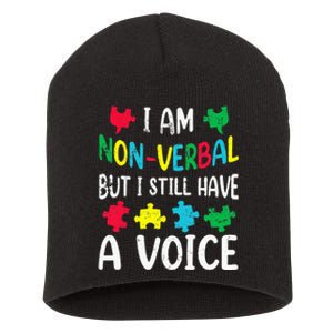 I Am Nonverbal Autism Awareness Neurodiversity Acceptance Short Acrylic Beanie