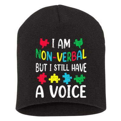 I Am Nonverbal Autism Awareness Neurodiversity Acceptance Short Acrylic Beanie