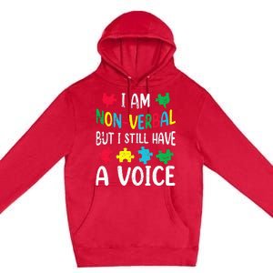 I Am Nonverbal Autism Awareness Neurodiversity Acceptance Premium Pullover Hoodie