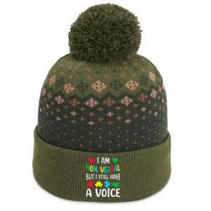 I Am Nonverbal Autism Awareness Neurodiversity Acceptance The Baniff Cuffed Pom Beanie