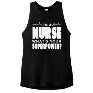 I'm A Nurse What's Your Superpower Ladies PosiCharge Tri-Blend Wicking Tank