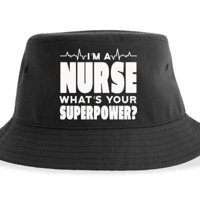 I'm A Nurse What's Your Superpower Sustainable Bucket Hat