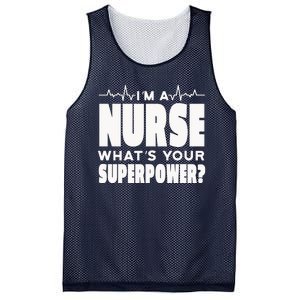 I'm A Nurse What's Your Superpower Mesh Reversible Basketball Jersey Tank