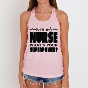 I'm A Nurse What's Your Superpower Women's Knotted Racerback Tank