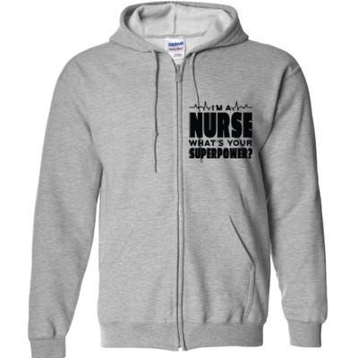 I'm A Nurse What's Your Superpower Full Zip Hoodie