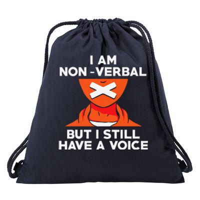 I Am Non Verbal Autistic Autism Awareness Gift Drawstring Bag