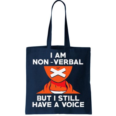 I Am Non Verbal Autistic Autism Awareness Gift Tote Bag