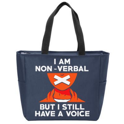 I Am Non Verbal Autistic Autism Awareness Gift Zip Tote Bag