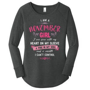 Im A November Black Women Scorpio Birthday Women's Perfect Tri Tunic Long Sleeve Shirt