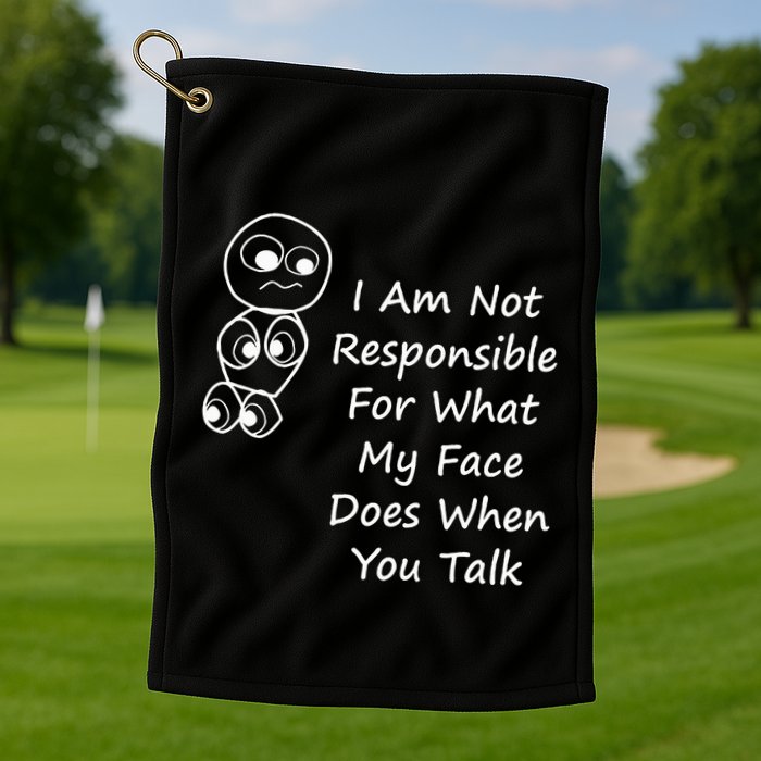 I Am Not Responsible For What My Face Does When You Talk Golf Towel