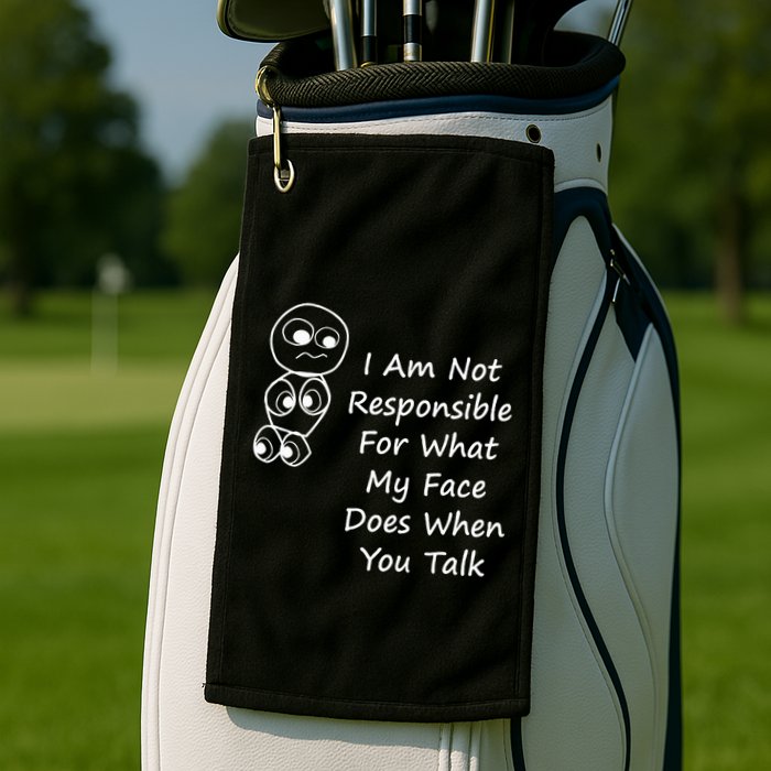 I Am Not Responsible For What My Face Does When You Talk Golf Towel