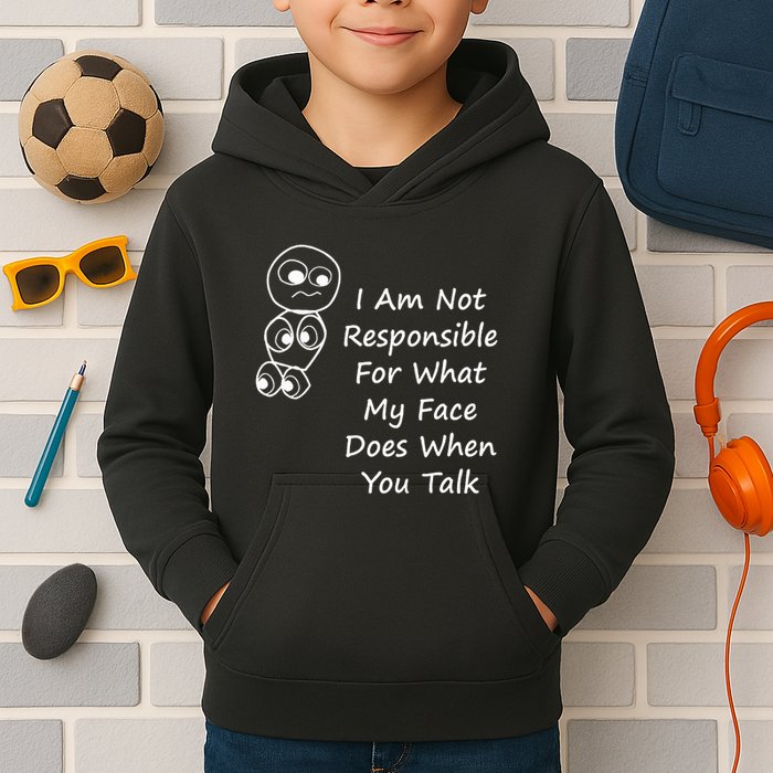 I Am Not Responsible For What My Face Does When You Talk Kids Hoodie