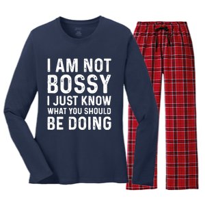 I Am Not Bossy I Just Know What You Should Be Doing Funny Women's Long Sleeve Flannel Pajama Set 