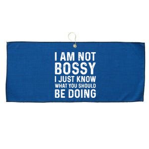 I Am Not Bossy I Just Know What You Should Be Doing Funny Large Microfiber Waffle Golf Towel