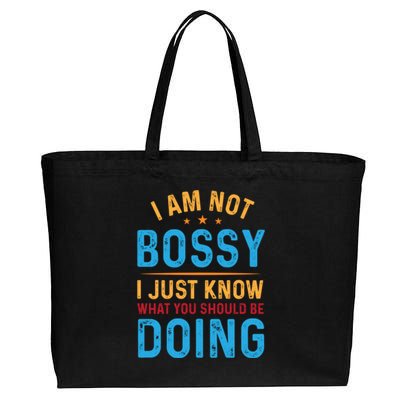 I Am Not Bossy I Just Know What You Should Be Doing Cute Gift Cotton Canvas Jumbo Tote