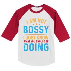 I Am Not Bossy I Just Know What You Should Be Doing Cute Gift Kids Colorblock Raglan Jersey