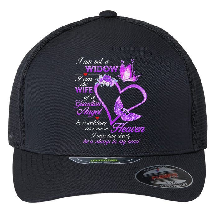 I Am Not A Widow I Am The Wife Of A Guardian Angel Butterfly Flexfit Unipanel Trucker Cap