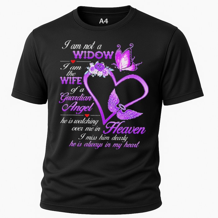 I Am Not A Widow I Am The Wife Of A Guardian Angel Butterfly Cooling Performance Crew T-Shirt