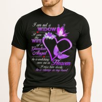 I Am Not A Widow I Am The Wife Of A Guardian Angel Butterfly Cooling Performance Crew T-Shirt