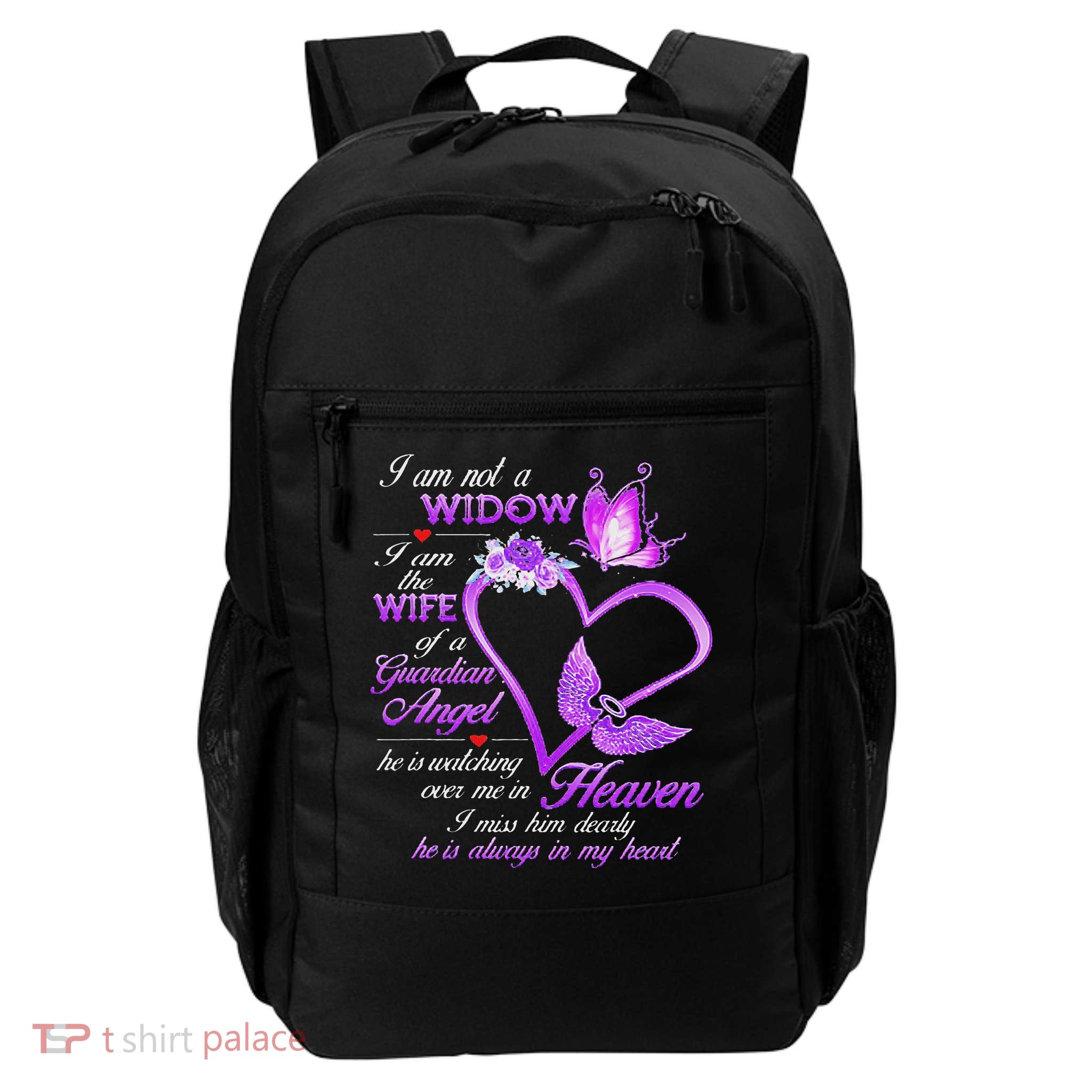 I Am Not A Widow I Am The Wife Of A Guardian Angel Butterfly Backpack