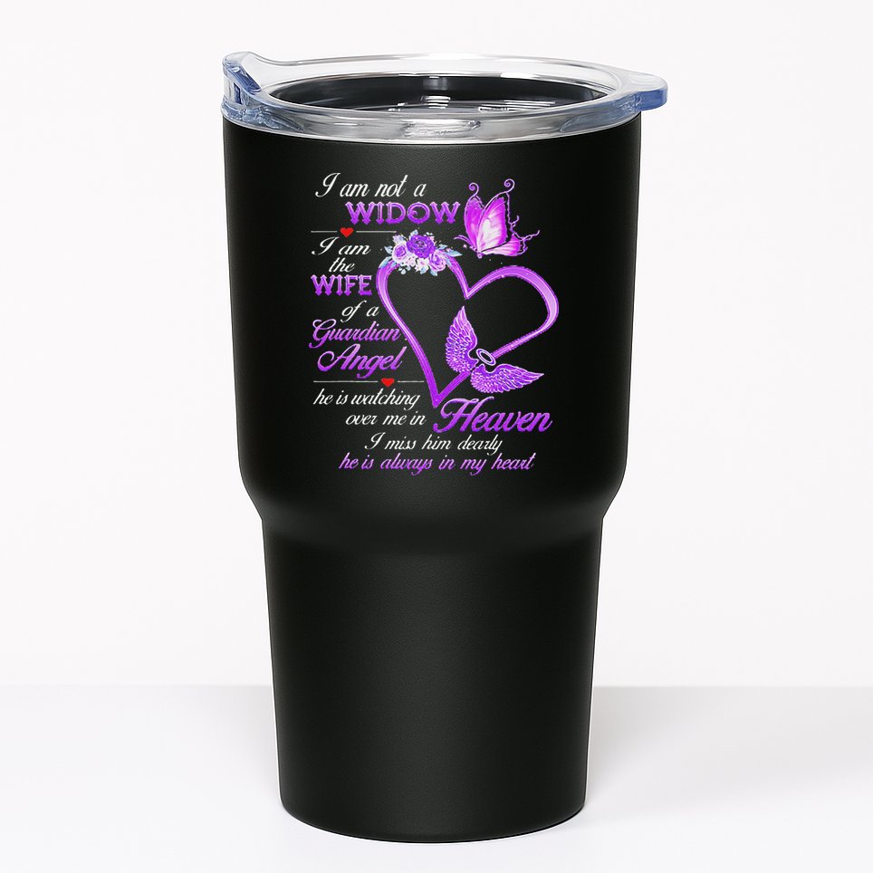 I Am Not A Widow I Am The Wife Of A Guardian Angel Butterfly Tumbler