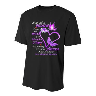 I Am Not A Widow I Am The Wife Of A Guardian Angel Butterfly Youth Performance Sprint T-Shirt