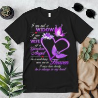 I Am Not A Widow I Am The Wife Of A Guardian Angel Butterfly Premium T-Shirt