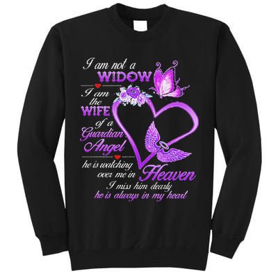I Am Not A Widow I Am The Wife Of A Guardian Angel Butterfly Tall Sweatshirt