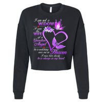 I Am Not A Widow I Am The Wife Of A Guardian Angel Butterfly Cropped Pullover Crew