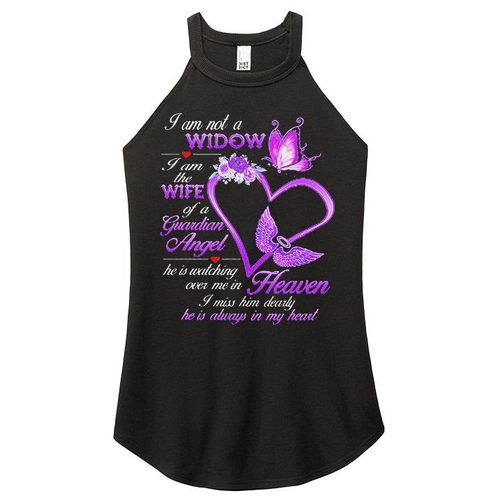 I Am Not A Widow I Am The Wife Of A Guardian Angel Butterfly Women's Perfect Tri Rocker Tank