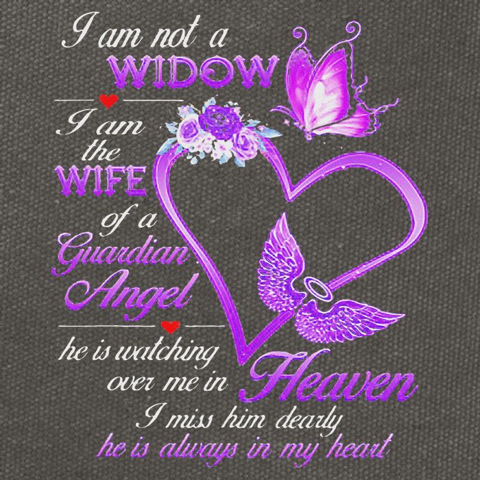 I Am Not A Widow I Am The Wife Of A Guardian Angel Butterfly Cotton Canvas Backpack