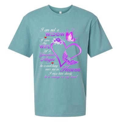 I Am Not A Widow I Am The Wife Of A Guardian Angel Butterfly Sueded Cloud Jersey T-Shirt