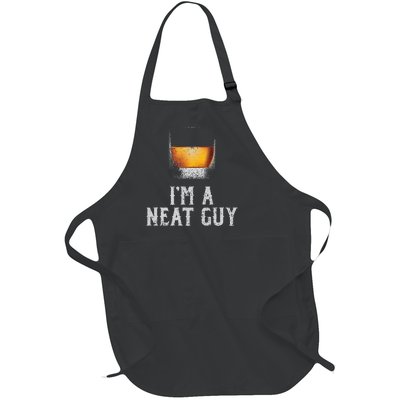 Im A Neat Guy Whiskey Neat Bourbon Drinker Full-Length Apron With Pockets