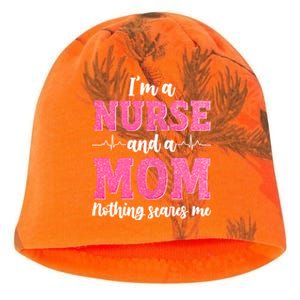 Im A Nurse And A Mom Nothings Scares Funny Nursing Mother Gift Kati - Camo Knit Beanie