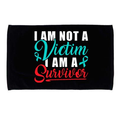 I Am Not A Victim I Am A Survivor Stop Sexual Abuse Ribbon Microfiber Hand Towel