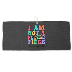 I Am Not A Puzzle Piece Actually Autistic Autism Awareness Large Microfiber Waffle Golf Towel