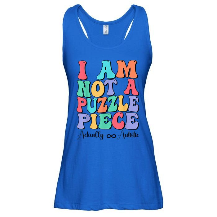 I Am Not A Puzzle Piece Actually Autistic Autism Awareness Ladies Essential Flowy Tank